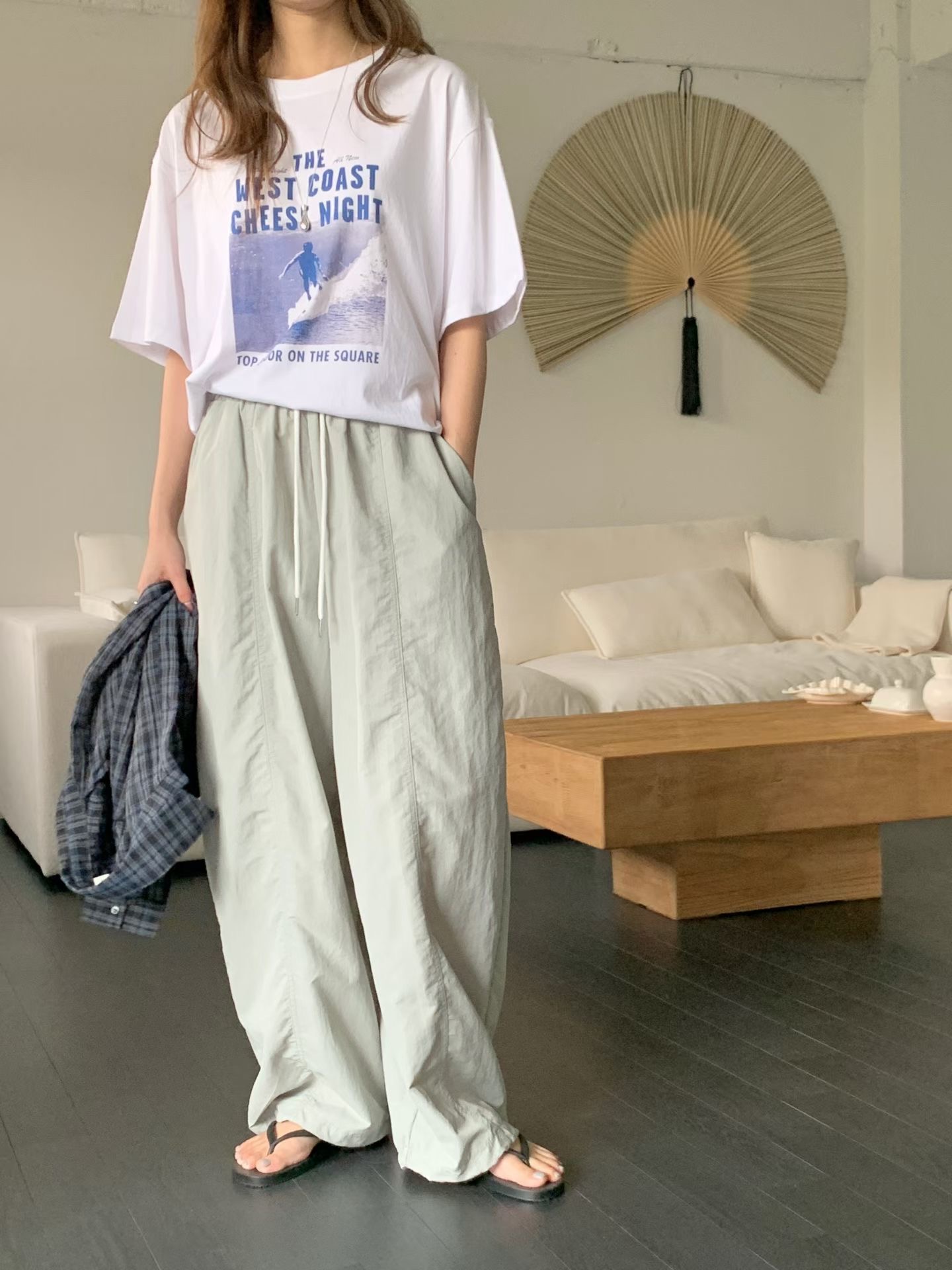 ONEMORETHING/GAMGAK東大門代購女裝新款人氣26春夏休閑褲ONEMORETHING/GAMGAK休閑褲圖色1