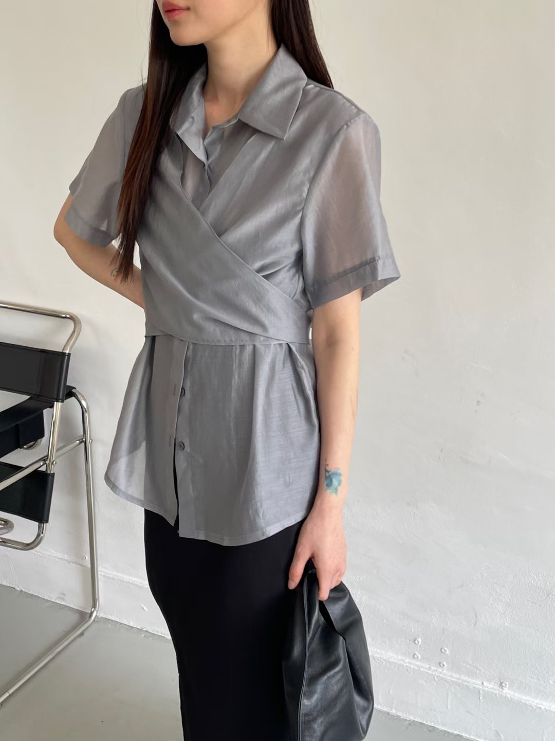 AWESOME-ot韓國代購女士新品熱賣人氣26春夏真品襯衫蕾絲衫AWESOME-ot襯衫/蕾絲衫