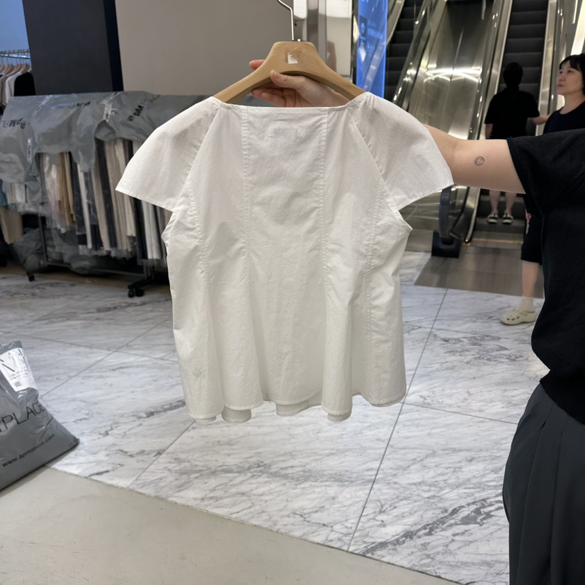 MER東大門代購女士新品休閑人氣職業26春夏時尚襯衫蕾絲衫MER/ANGELO BIANCO襯衫/蕾絲衫