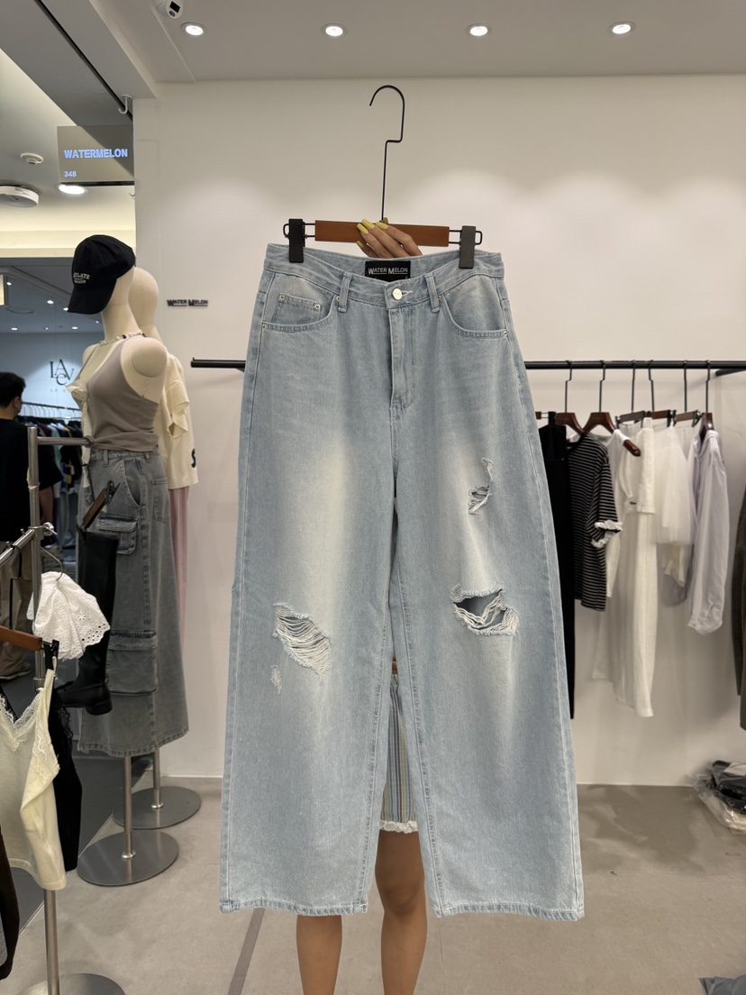 WATERMELON東大門實拍女士新品職業熱賣26春夏真品牛仔褲WATER MELON牛仔褲圖色1