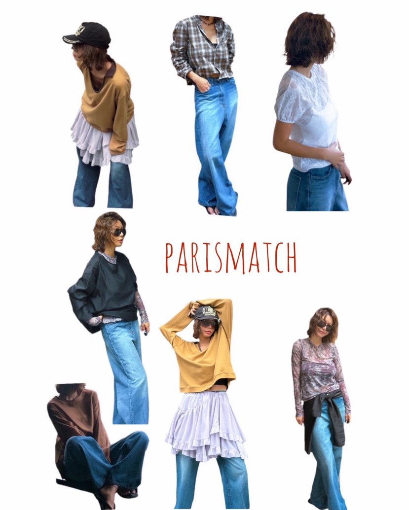 PARIS MATCH韓國直郵女士新品休閑職業真品26春夏牛仔褲PARIS MATCH牛仔褲