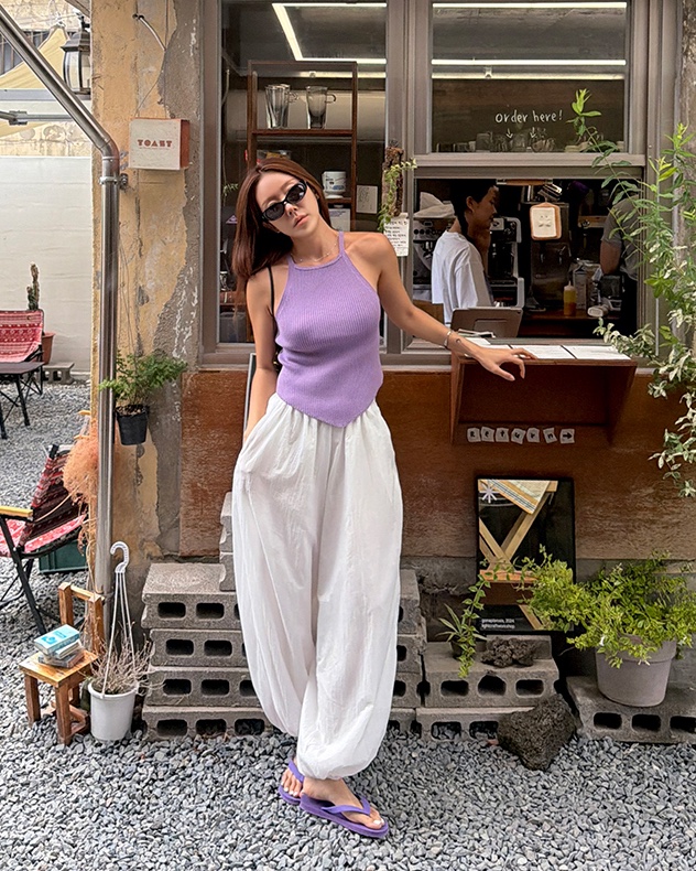 OLA韓國代購女士新品26夏季真品熱賣時尚推薦人氣休閑休閑褲mellor/OLA休閑褲