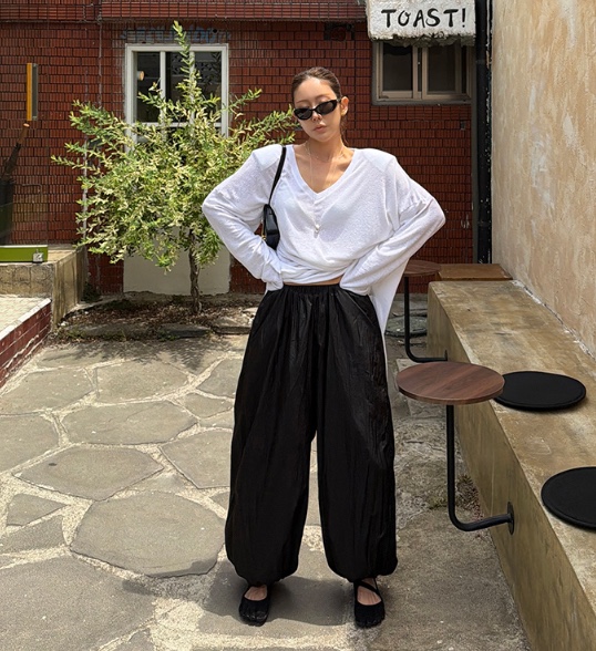 OLA韓國代購女士新品26夏季真品熱賣時尚推薦人氣休閑休閑褲mellor/OLA休閑褲