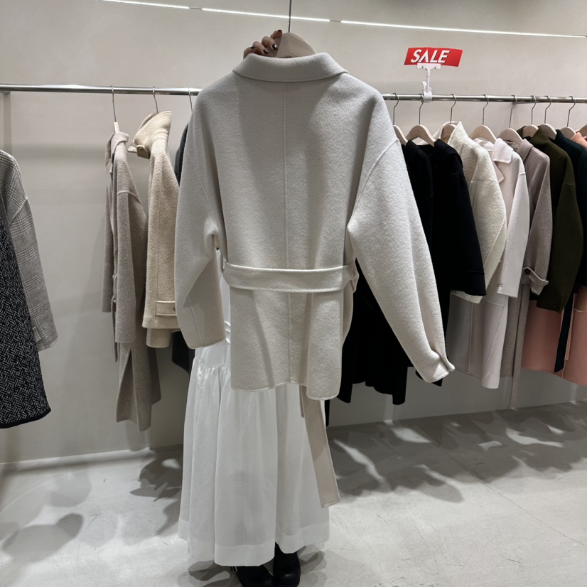 Color B韓國直郵女裝新品推薦真品26夏季中長款大衣含腰帶Color B中長款大衣