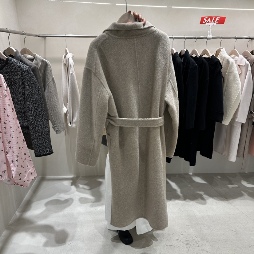 Color B東大門直郵女士新品時尚26春夏中長款大衣含腰帶Color B中長款大衣