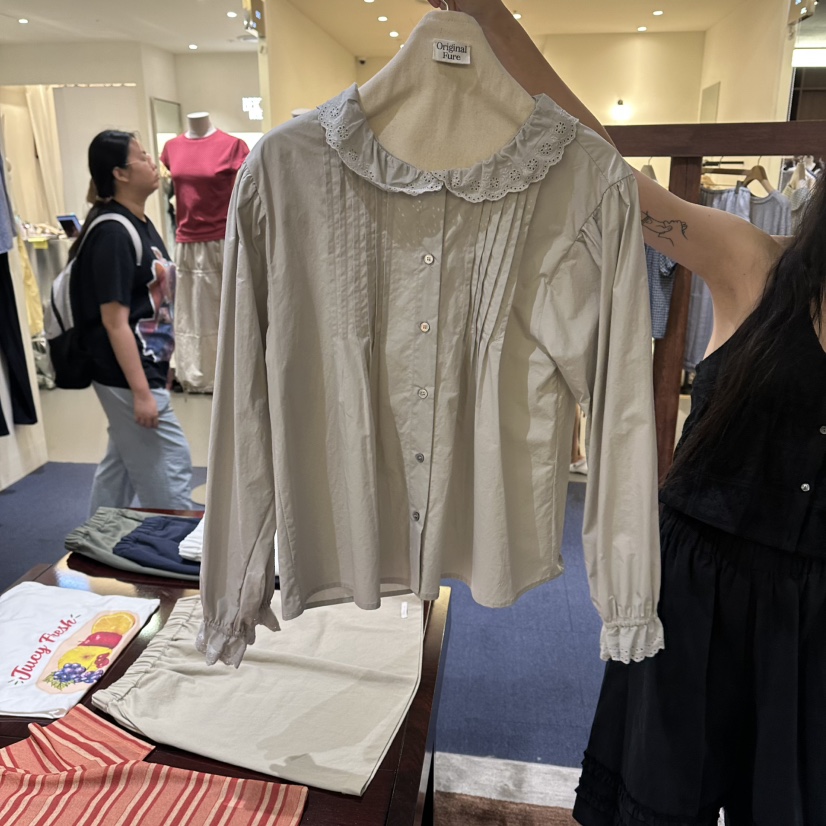 FURE韓國直郵女士新品推薦熱賣休閑時尚真品26夏季襯衫蕾絲衫FURE襯衫/蕾絲衫圖色2