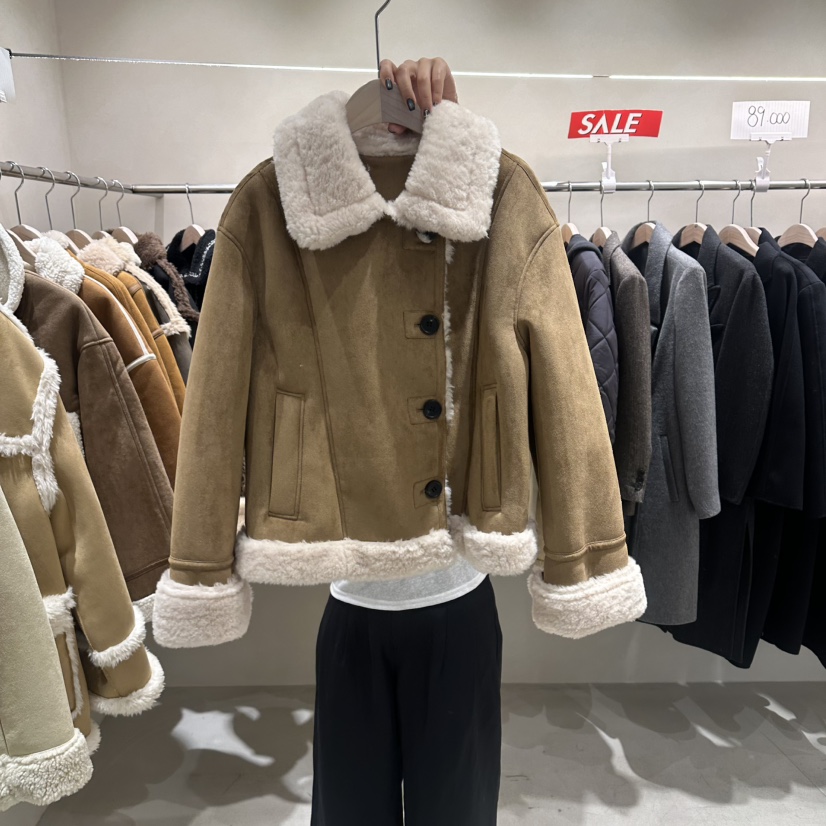 Color B韓國代購女士新品26春夏熱賣推薦休閑真品短款大衣Color B短款大衣圖色1
