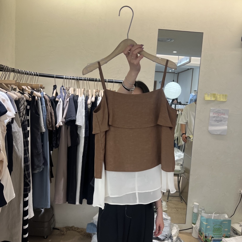 W AND J東大門直郵女士新款真品人氣26春夏時尚吊帶背心W AND J吊帶/背心圖色2