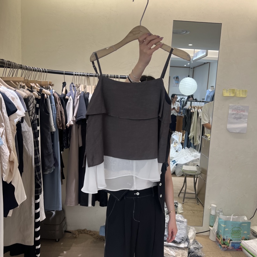 W AND J東大門直郵女士新款真品人氣26春夏時尚吊帶背心W AND J吊帶/背心圖色3