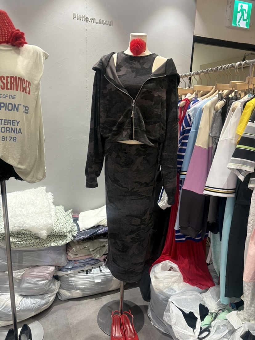PLATFORM-L韓國代購女士新款職業休閑真品衛衣連帽衫迷彩PLATFORM衛衣