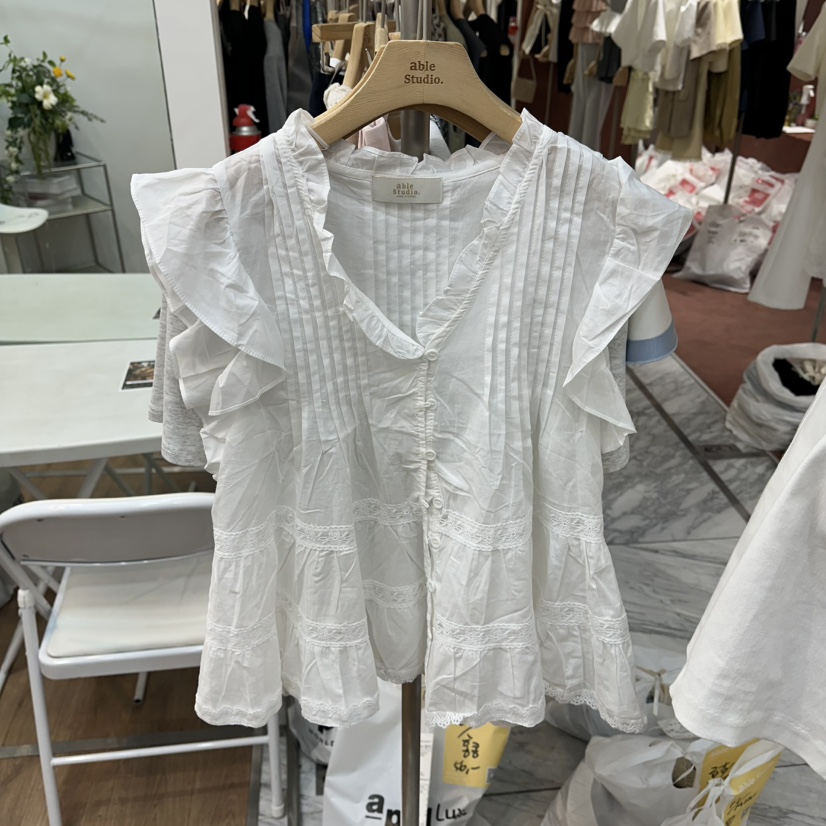 ABLESTUDIO韓國代購女士新品時尚人氣熱賣推薦襯衫蕾絲衫ABLESTUDIO襯衫/蕾絲衫圖色1