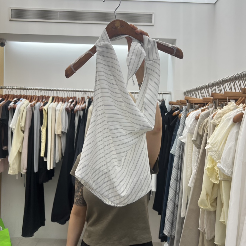 DRESS ROOM韓國代購女裝新品人氣26春夏時尚吊帶背心條紋DRESS ROOM吊帶/背心圖色1