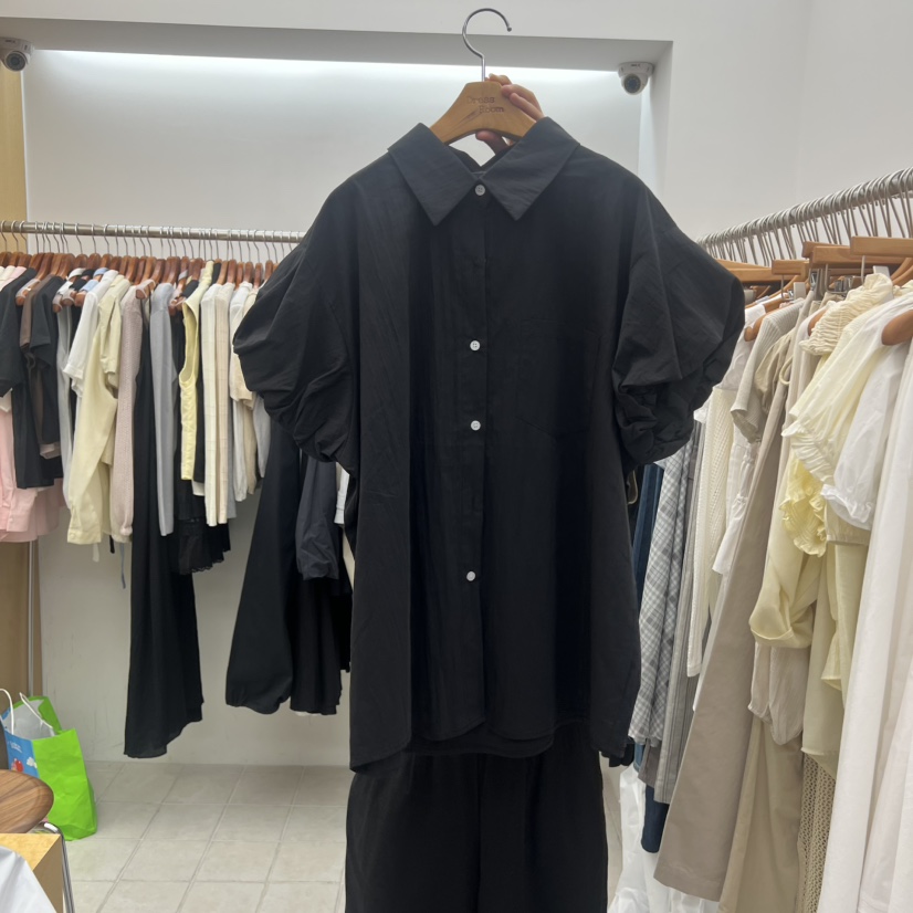 DRESS ROOM韓國直郵女裝新品推薦熱賣26春夏時尚襯衫蕾絲衫DRESS ROOM襯衫/蕾絲衫圖色1