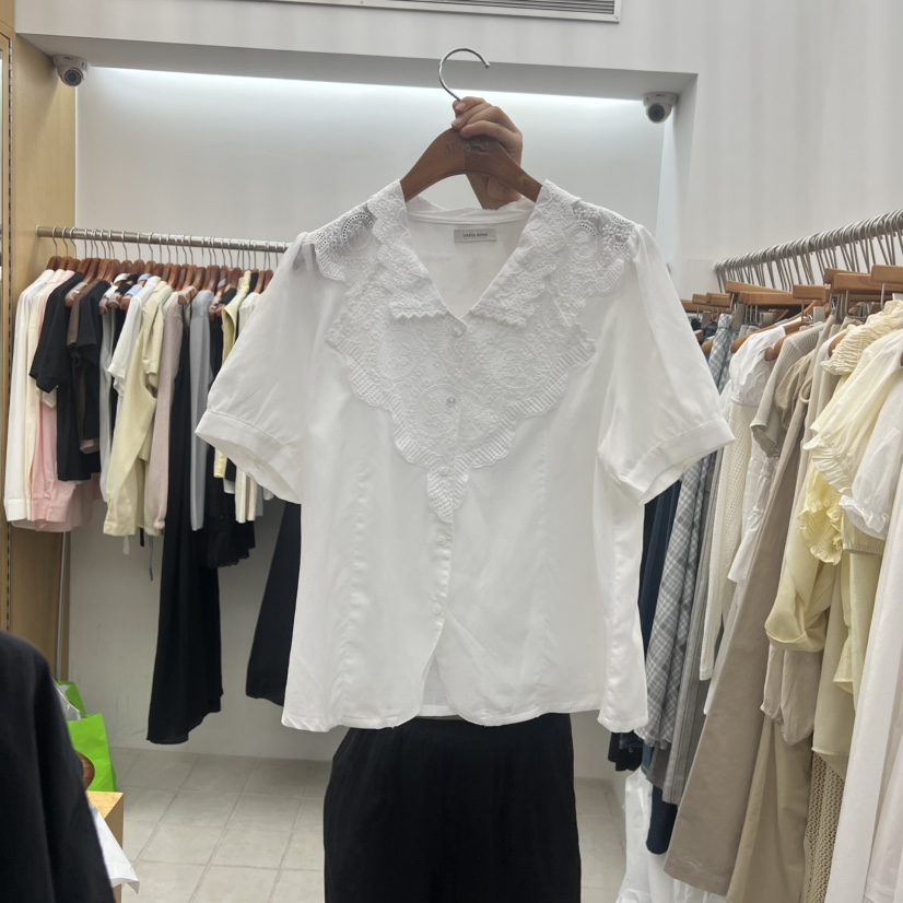 DRESS ROOM東大門代購女裝新款人氣休閑熱賣26春夏襯衫蕾絲衫DRESS ROOM襯衫/蕾絲衫圖色1