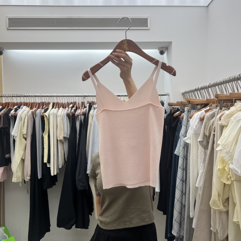DRESS ROOM東大門實拍女裝新品真品熱賣吊帶背心針織無袖DRESS ROOM吊帶/背心