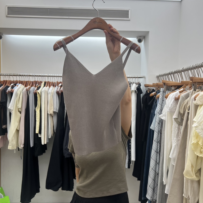 DRESS ROOM東大門實拍女裝新品真品熱賣吊帶背心針織無袖DRESS ROOM吊帶/背心圖色1