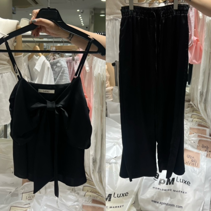 LAVIEU韓國代購女裝新品休閑26春夏推薦時尚套裝套裝絲帶LAVIEU套裝圖色2