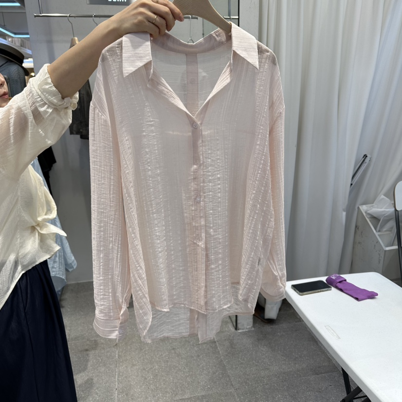ELAN東大門實拍女士新品休閑真品26春夏人氣襯衫蕾絲衫絲帶ELAN襯衫/蕾絲衫圖色3