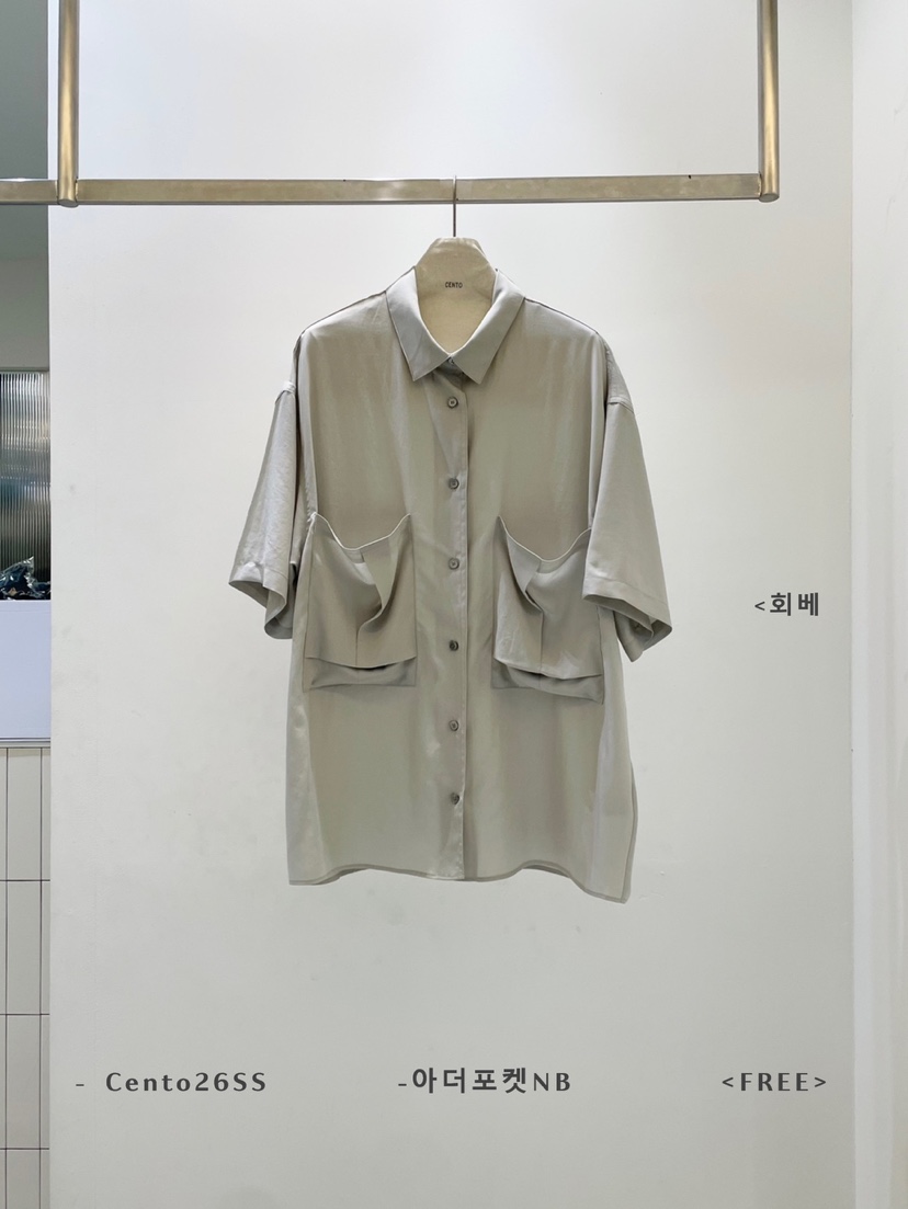 CENTO韓國直郵女裝新款熱賣職業休閑推薦真品襯衫蕾絲衫口袋CENTO襯衫/蕾絲衫圖色3