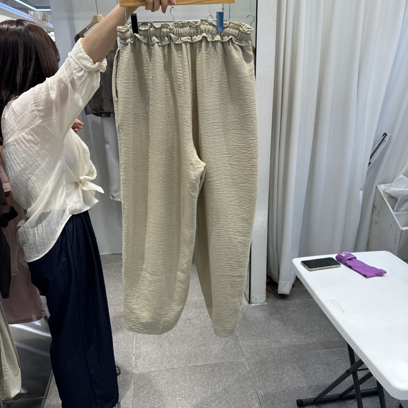 ELAN韓國直郵女裝新品職業推薦時尚人氣休閑26春夏休閑褲褶邊ELAN休閑褲