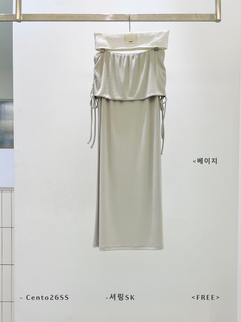 CENTO東大門實拍女士新款26春夏真品熱賣時尚休閑長裙褶皺CENTO長裙圖色1