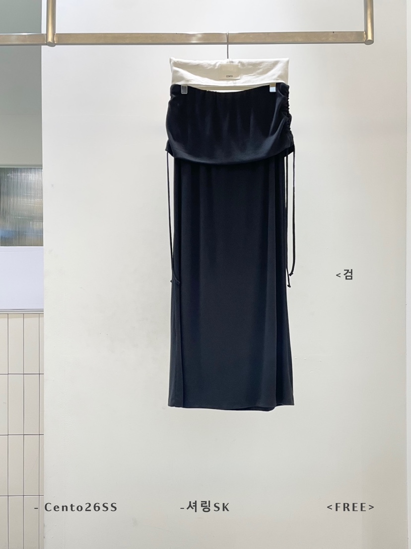 CENTO東大門實拍女士新款26春夏真品熱賣時尚休閑長裙褶皺CENTO長裙圖色2