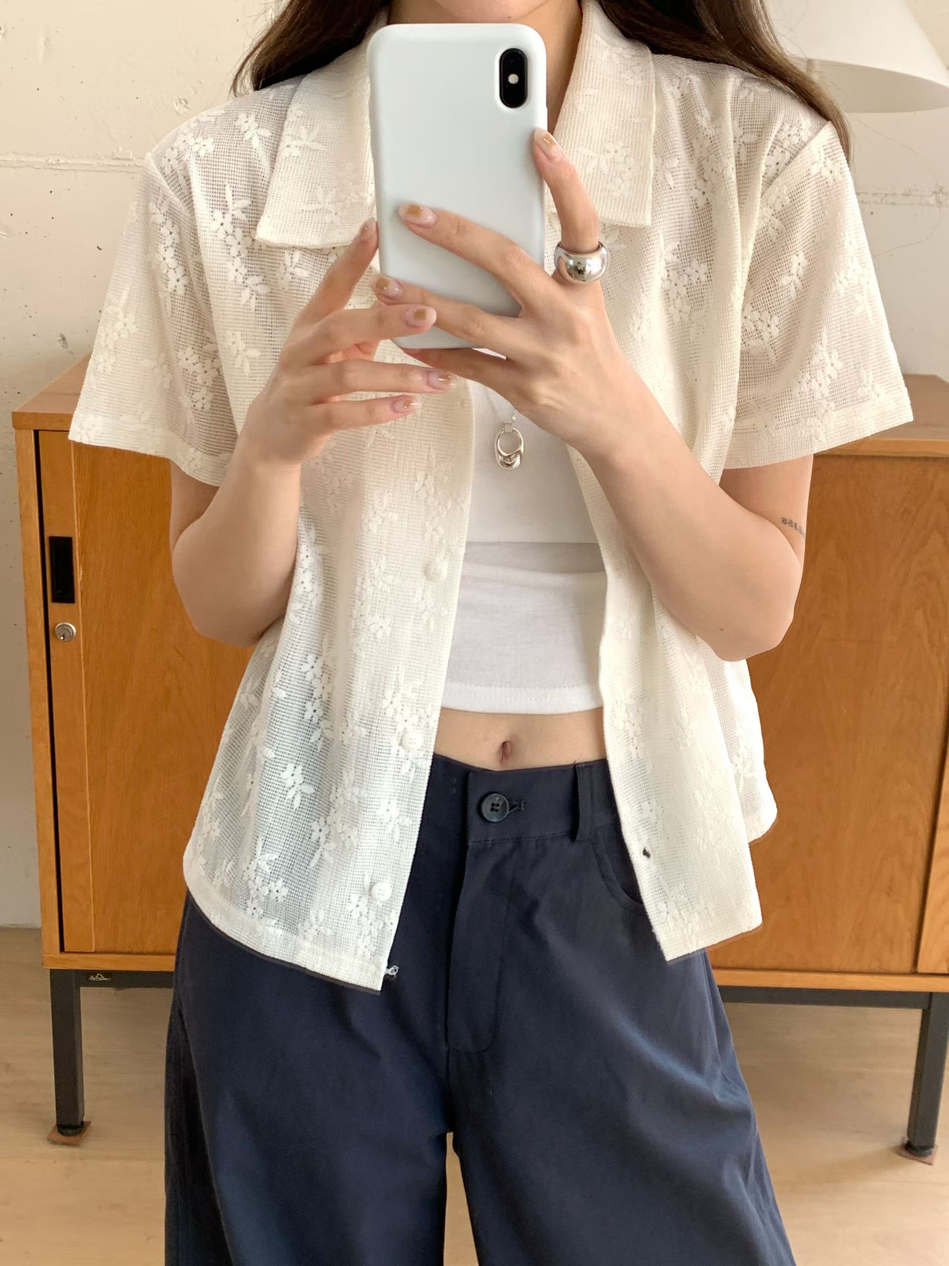 BABY SALON東大門代購女裝新品真品職業人氣時尚襯衫蕾絲衫BABY SALON襯衫/蕾絲衫圖色1