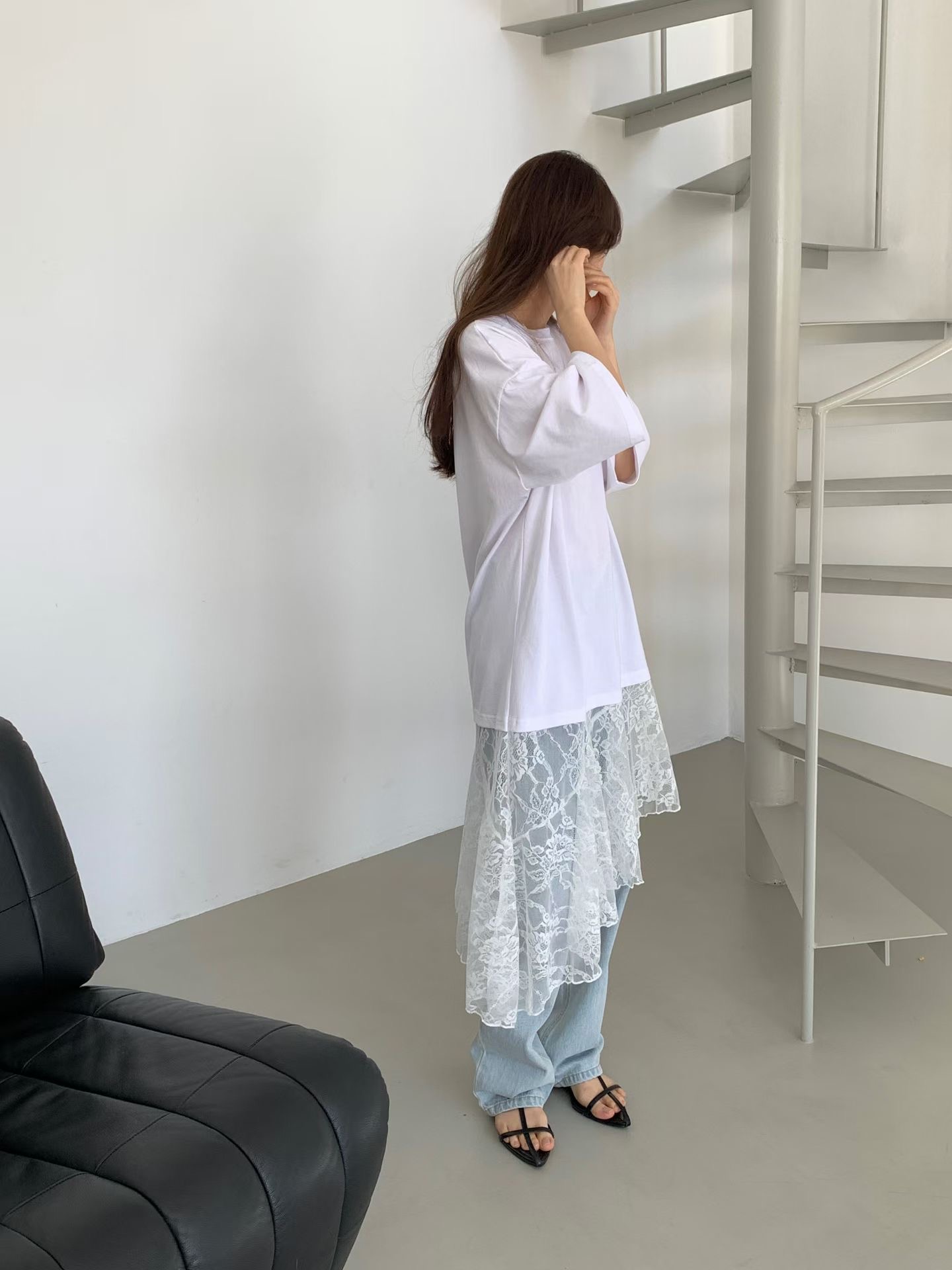 BABY SALON韓國代購女士新款真品推薦26夏季連衣裙撞色蕾絲BABY SALON連衣裙