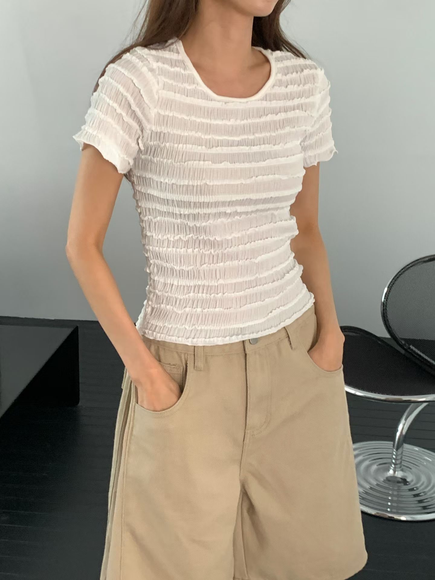 BABY SALON韓國代購女裝新品26夏季推薦真品熱賣襯衫蕾絲衫BABY SALON襯衫/蕾絲衫