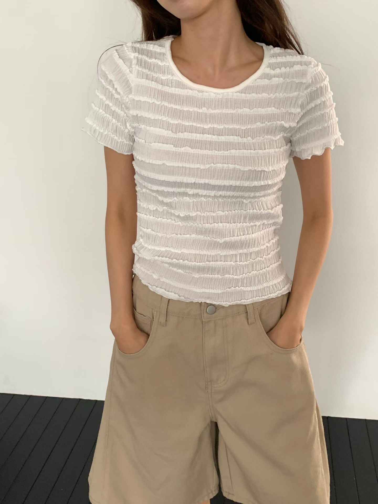 BABY SALON韓國代購女裝新品26夏季推薦真品熱賣襯衫蕾絲衫BABY SALON襯衫/蕾絲衫圖色1