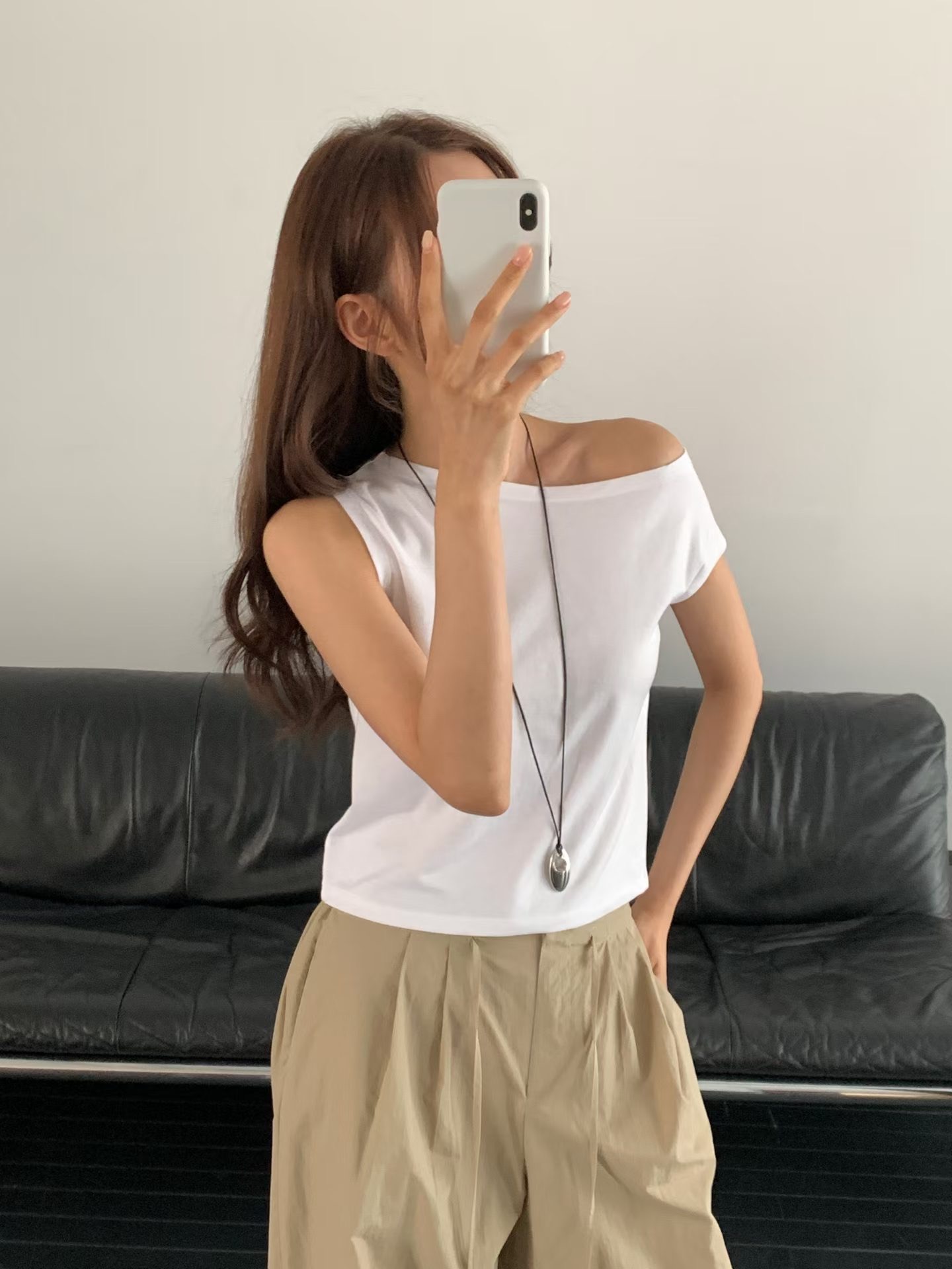 BABY SALON東大門代購女士新品時尚推薦人氣吊帶背心不對稱BABY SALON吊帶/背心