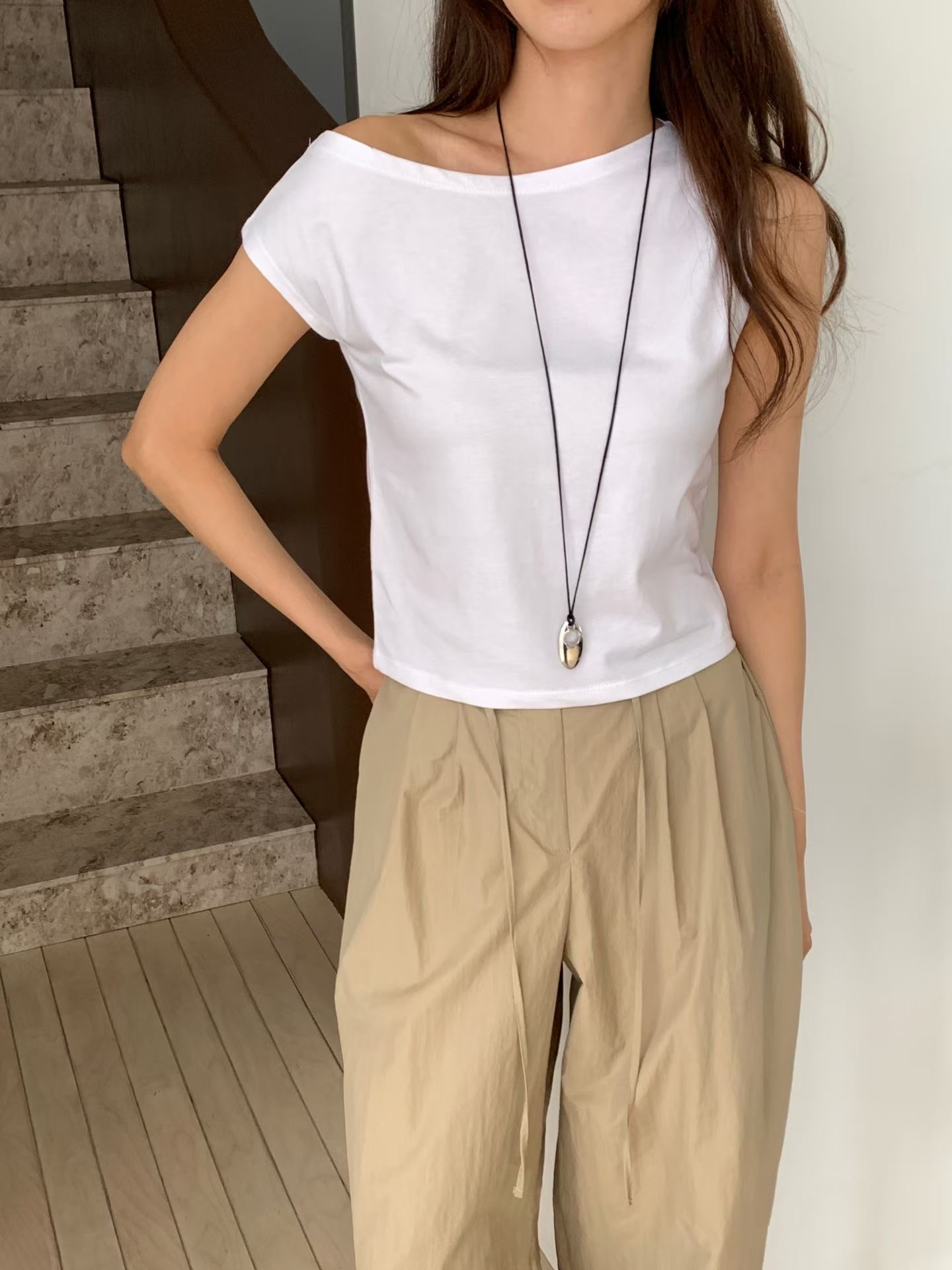 BABY SALON東大門代購女士新品時尚推薦人氣吊帶背心不對稱BABY SALON吊帶/背心圖色1