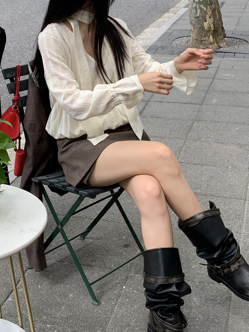 TIZZI韓國直郵女裝新款推薦熱賣人氣職業襯衫蕾絲衫含脖帶TIZZI襯衫/蕾絲衫