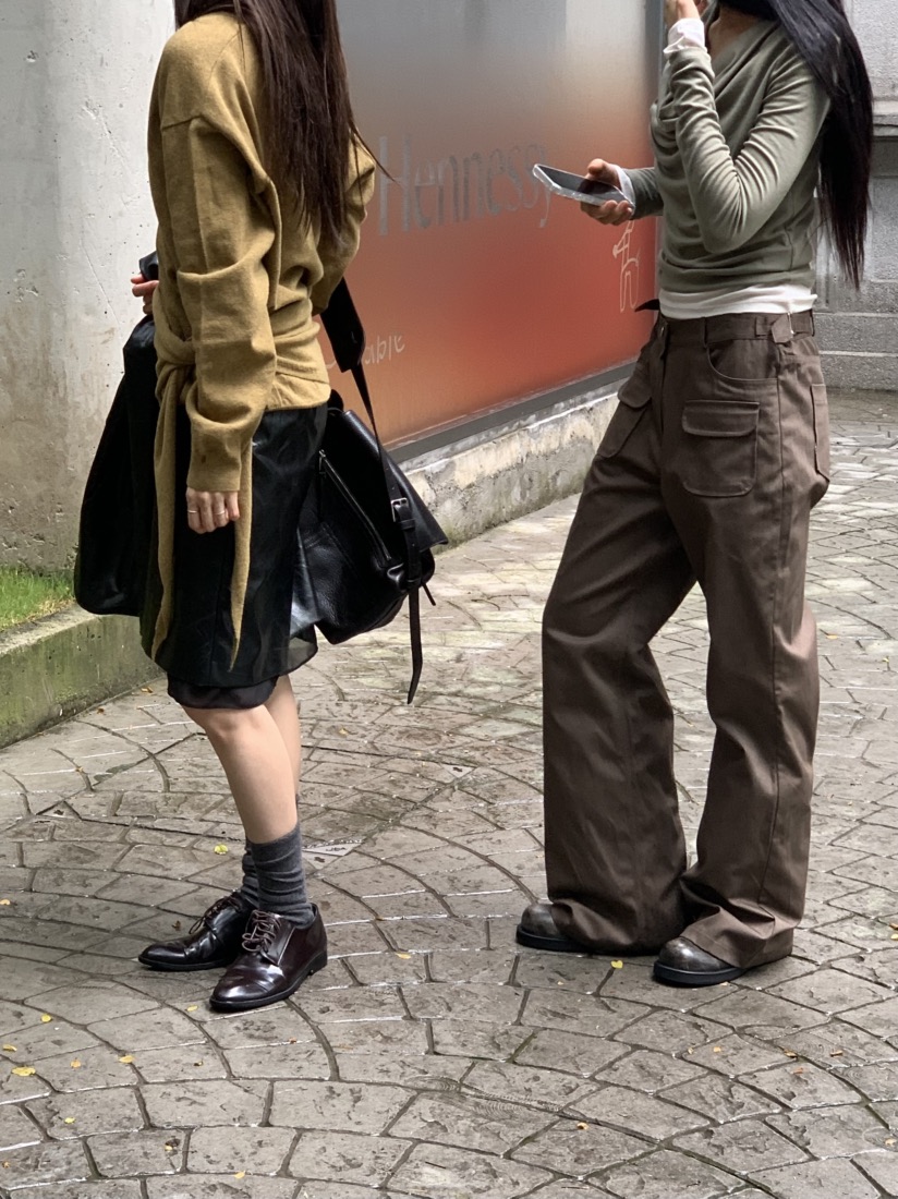 TIZZI東大門代購女士新品職業推薦熱賣人氣休閑褲喇叭褲羅紋TIZZI休閑褲