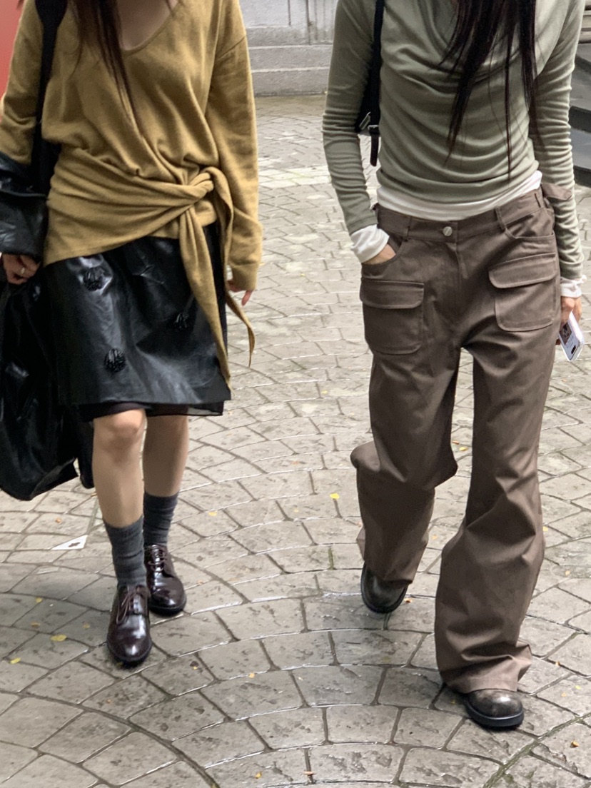 TIZZI東大門代購女士新品職業推薦熱賣人氣休閑褲喇叭褲羅紋TIZZI休閑褲