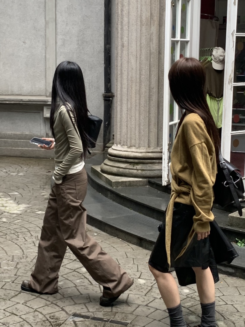 TIZZI東大門代購女士新品職業推薦熱賣人氣休閑褲喇叭褲羅紋TIZZI休閑褲
