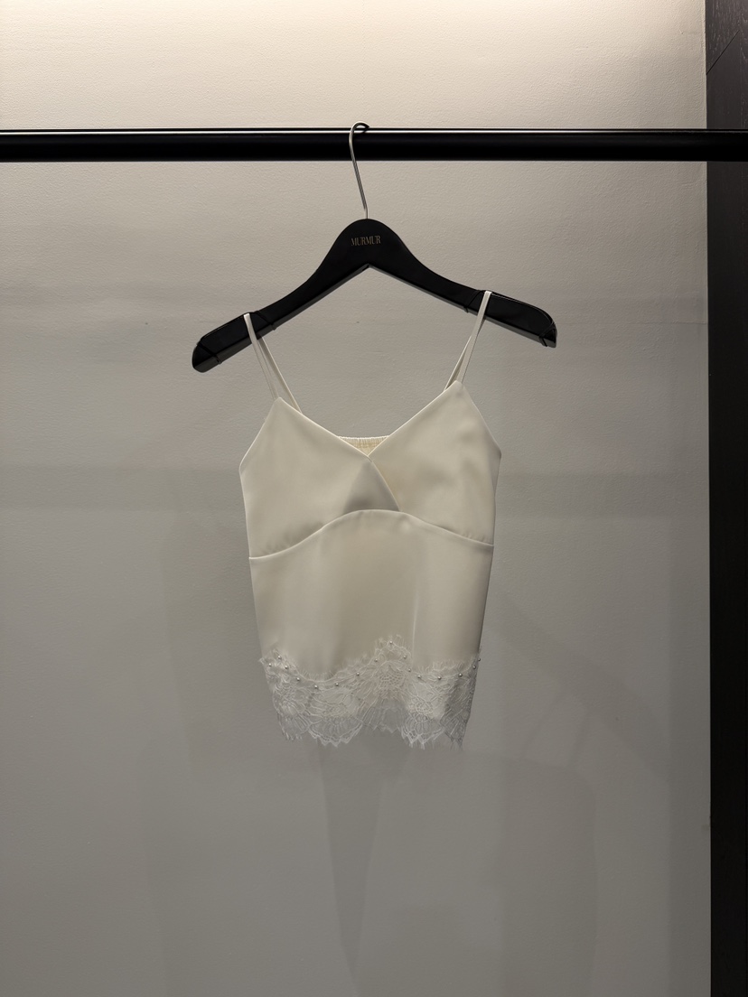 TIZZI東大門實拍女士新品休閑推薦人氣吊帶背心珍珠無袖緞TIZZI吊帶/背心圖色1