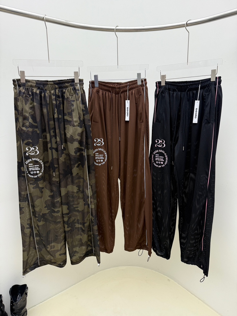 SEOLO東大門代購女裝新品真品26夏季時尚推薦休閑褲網眼迷彩Seolo seoul休閑褲