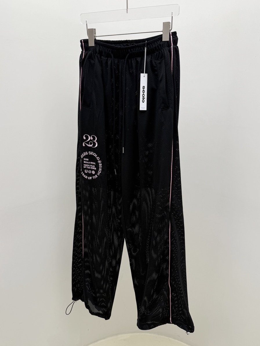 SEOLO東大門代購女裝新品真品26夏季時尚推薦休閑褲網眼迷彩Seolo seoul休閑褲圖色1
