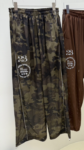 SEOLO東大門代購女裝新品真品26夏季時尚推薦休閑褲網眼迷彩Seolo seoul休閑褲圖色3
