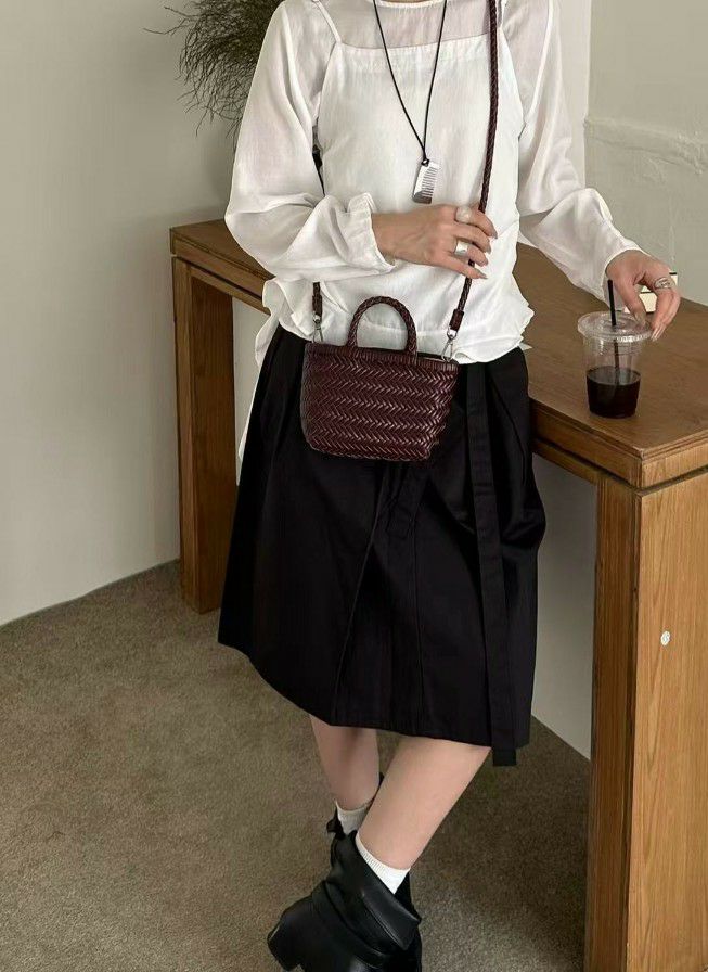 TROUVAILLE東大門實拍女裝新款真品26夏季單肩斜跨包牛皮TROUVAILLE單肩/斜跨包