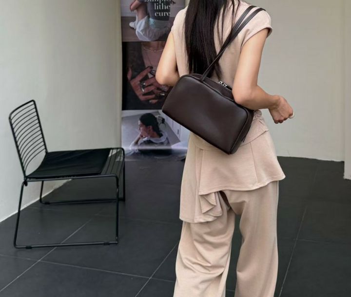 TROUVAILLE韓國直郵女裝新品休閑人氣真品單肩斜跨包羊皮TROUVAILLE單肩/斜跨包