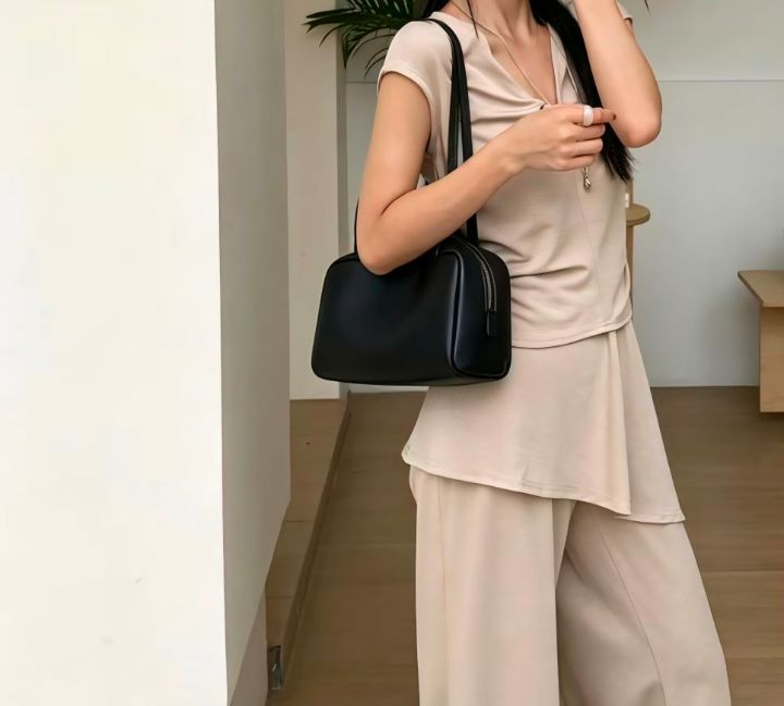 TROUVAILLE韓國直郵女裝新品休閑人氣真品單肩斜跨包羊皮TROUVAILLE單肩/斜跨包