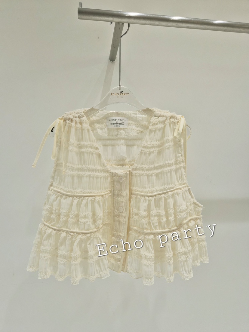 ECHOPARTY東大門代購女裝新款真品26夏季休閑時尚襯衫蕾絲衫ECHOPARTY襯衫/蕾絲衫圖色1