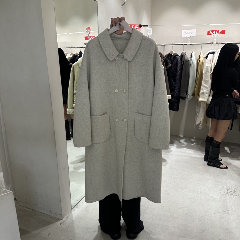 Color B東大門代購女裝新品休閑人氣時尚推薦中長款大衣Color B中長款大衣圖色1