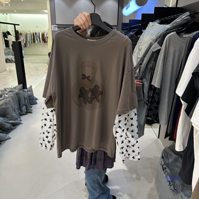 CREDITO韓國直郵女裝新品熱賣26夏季推薦休閑時尚長袖T恤CREDITO長袖T恤圖色1