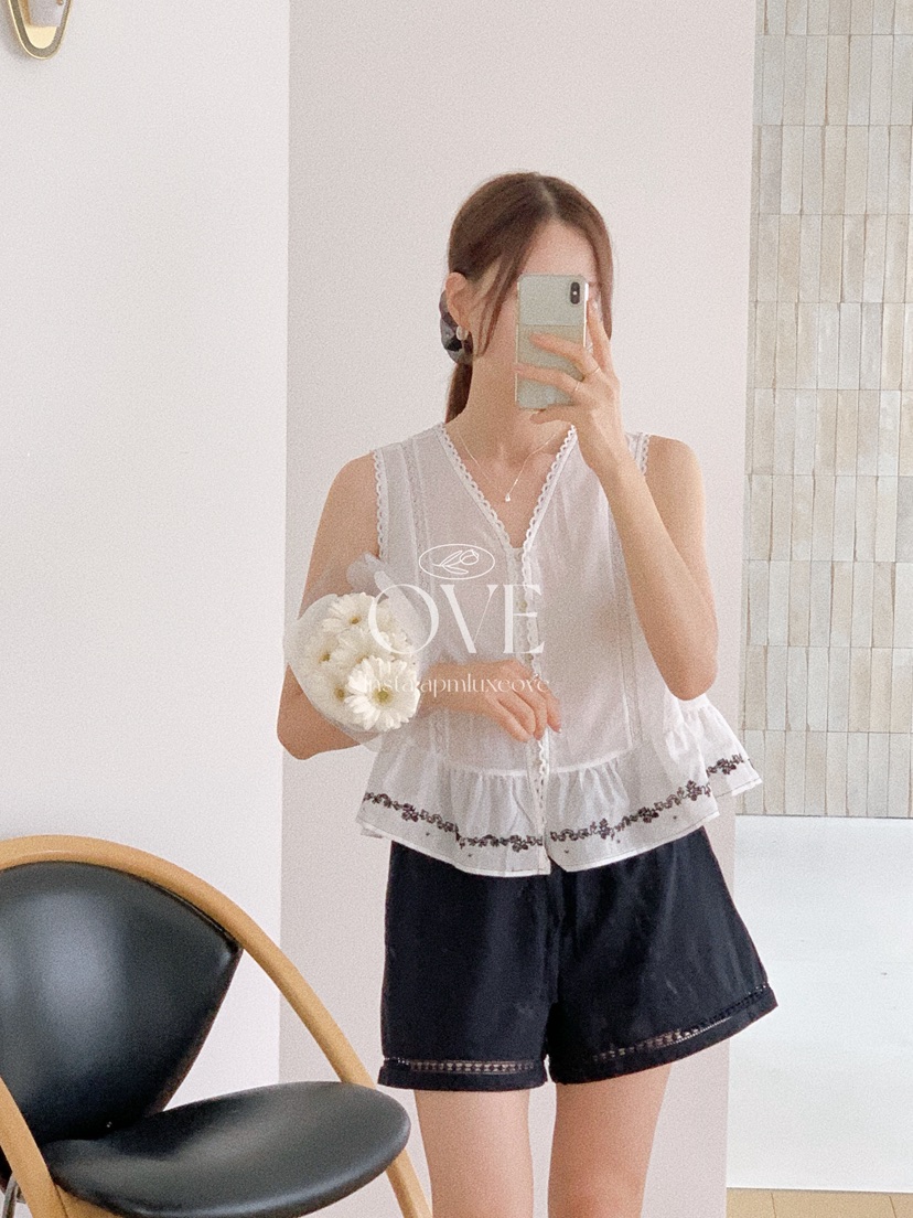 OVE東大門直郵女裝新款時尚推薦休閑真品人氣26夏季襯衫蕾絲衫OVE襯衫/蕾絲衫