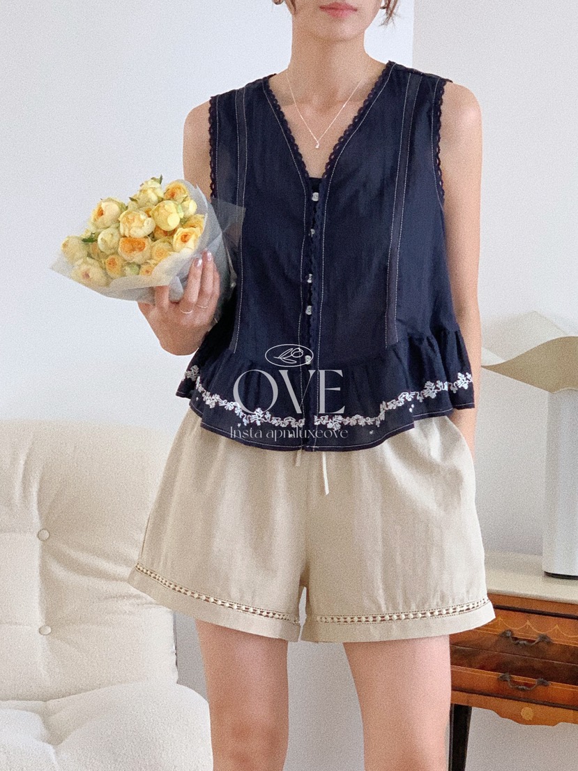 OVE東大門直郵女裝新款時尚推薦休閑真品人氣26夏季襯衫蕾絲衫OVE襯衫/蕾絲衫