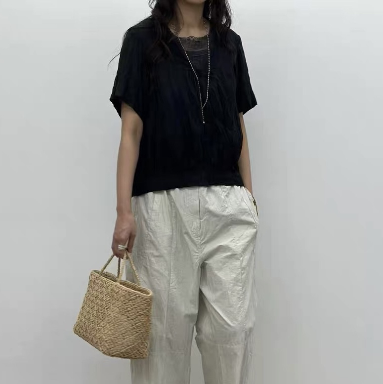 LE JARDINET東大門代購女士新款人氣26夏季襯衫蕾絲衫V領LE JARDINET襯衫/蕾絲衫圖色2