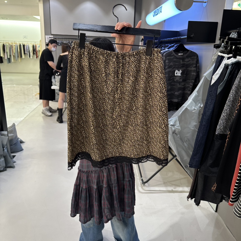 CREDITO東大門代購女士新品人氣休閑熱賣26夏季時尚短裙豹紋CREDITO短裙圖色1